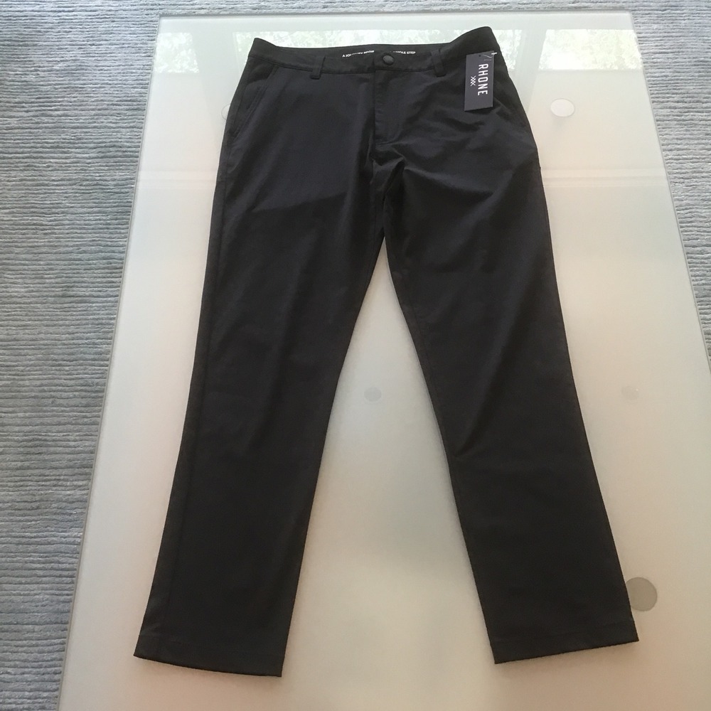 Rhone Commuter Pant Slim Black Mens 32x30 Performance Trousers NWT